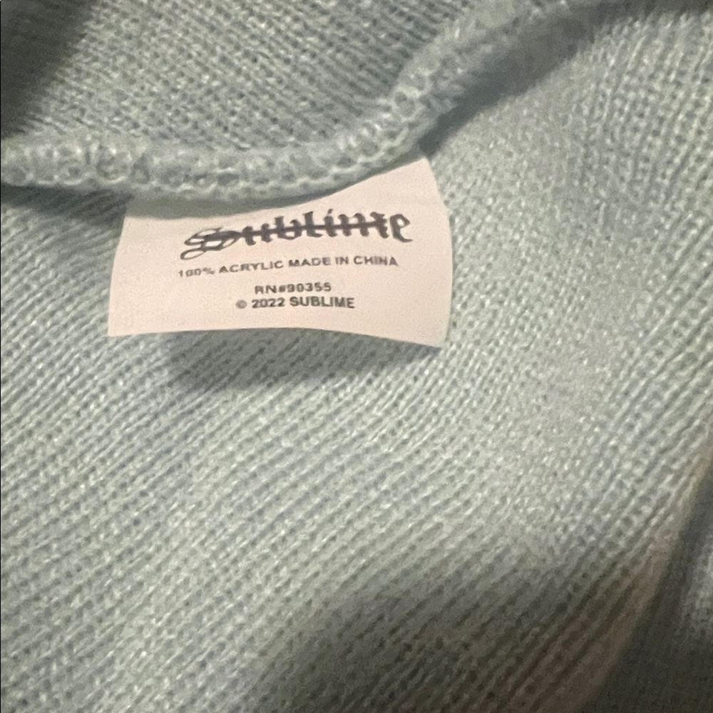 SUBLIME UNISEX SUN LOGO BEANIE EMBROIDERED KNIT LIGHT BLUE NWOT LICENSED - Picture 7 of 7
